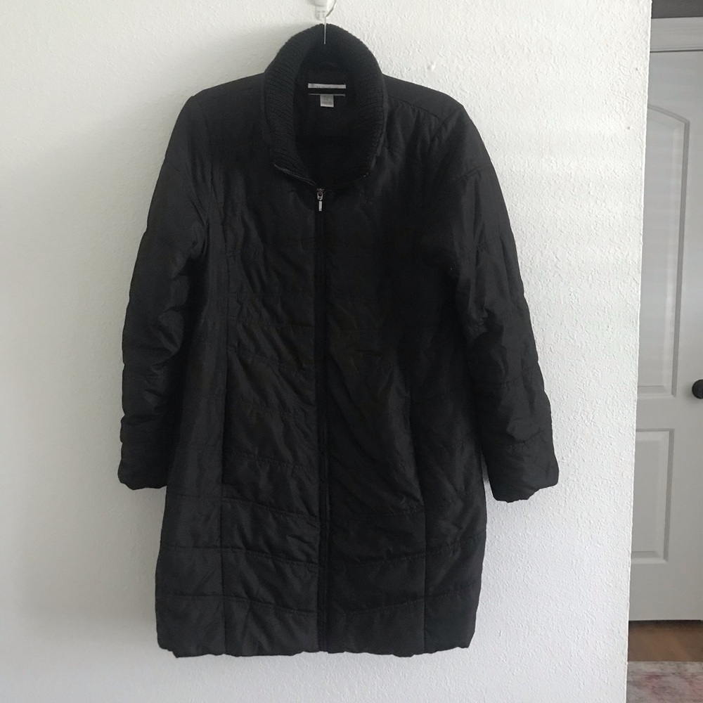 Black puffy winter maternity coat